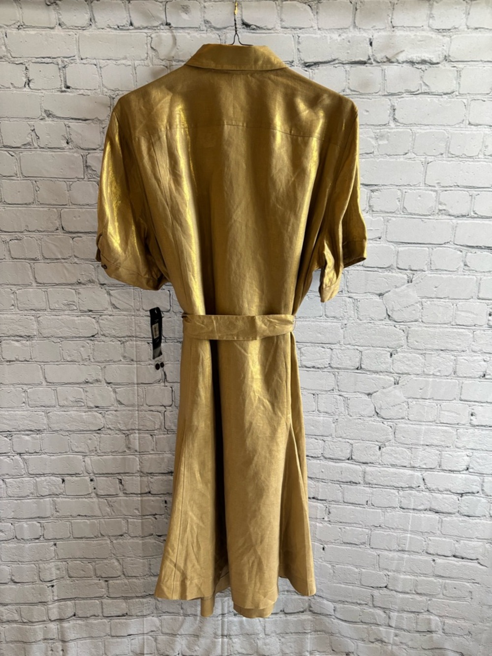 *NEW* Ralph Lauren Woman Casablanca Linen Gold Shimmer Dress - Size 22W - Picture 2 of 6